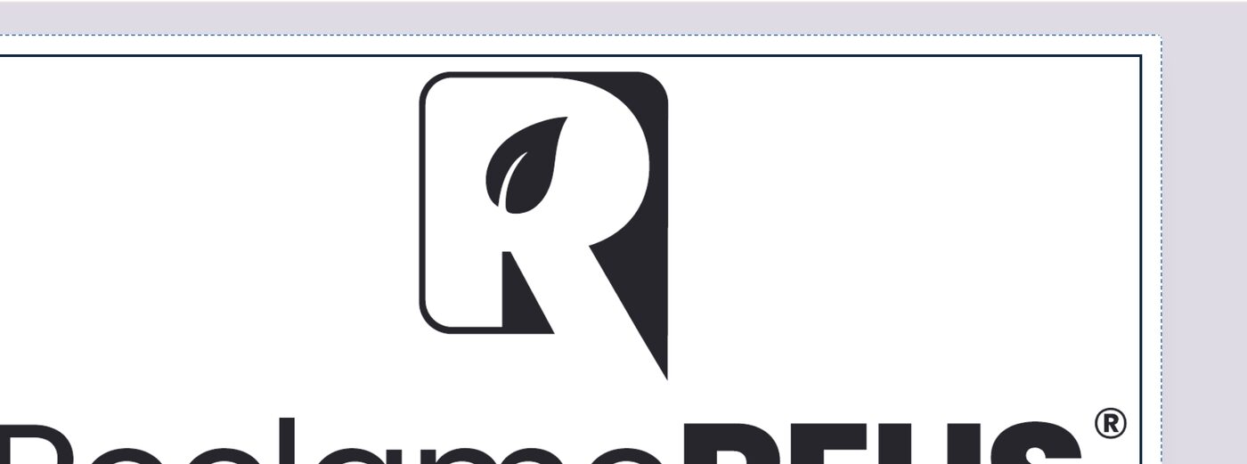 Raamsticker van ReclameREUS in de studio met onder de pagina: netto 600 bij 260 mm, afloop 10 mm